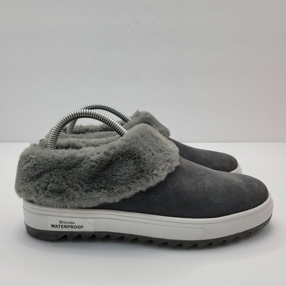Blondo Waterproof Shoes - Blondo Waterproof Mules Grey Women's Shoes B3321015 US Size 6.5